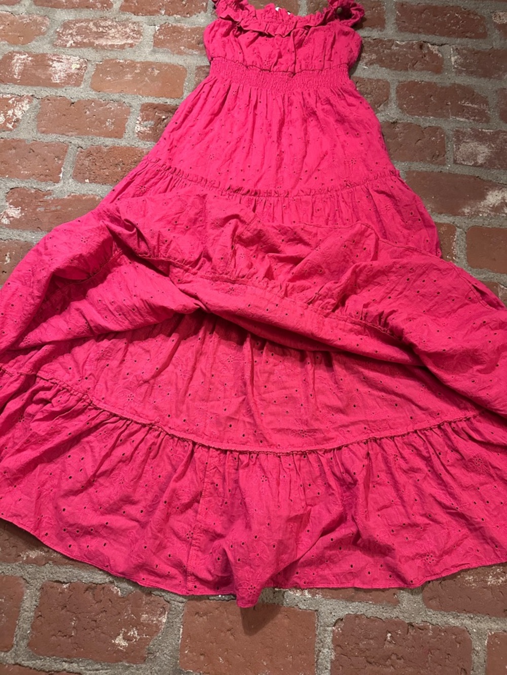 NWT Laundry By Shelli Segal Bright Pink Rose Size 4 Off the Shoulder Maxi Dress - Picture 11 of 16